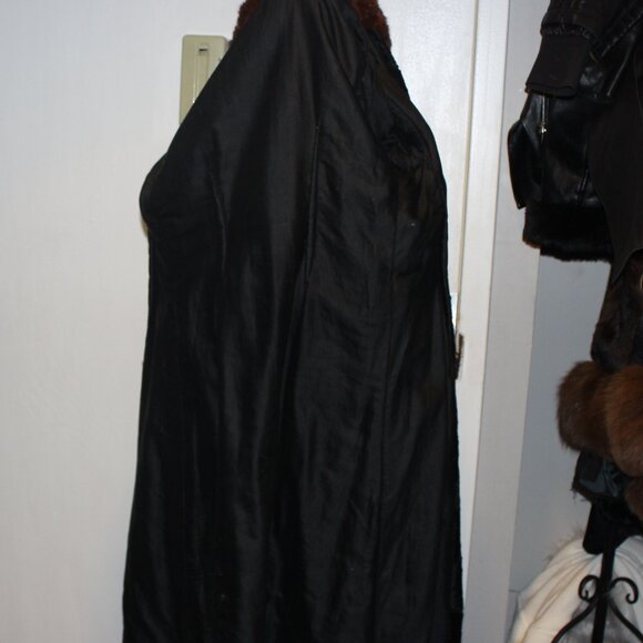 Vintage Penny Lane Geometric Velvet Belted Jacket Coat Real Mink Collar & Cuffs - Picture 11 of 13